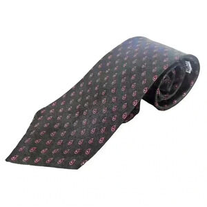 Hardy Amies Black Paisley 100% Silk Tie Necktie 3.5” Wide